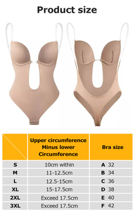 Body sculptant push-up pour femme, décolleté <span class=keywords><strong>plongeant</strong></span> en V profond, <span class=keywords><strong>dos</strong></span> nu, coupe string, bretelles transparentes, rembourré, effet corset - Product Image 5