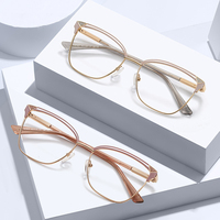 Monture de lunettes optiques Partagas Fancy Cat Eye en métal avec charnière à ressort, anti-lumière bleue, pour femmes