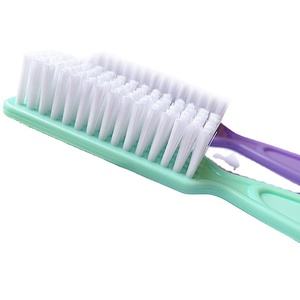 Cepillo de uñas plano de nailon de alta calidad personalizado al por mayor con mango largo herramienta de limpieza de polvo de manicura - Product Image 2