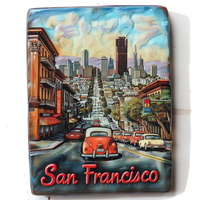 Nouveauté 2026 : Aimant de réfrigérateur personnalisé en résine 3D San Francisco et aimant de frigo souvenir touristique