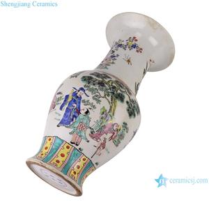 Vaso in Ceramica RZSY20-A con Motivo Famiglia Rosa degli Otto Immortali e Personaggi Ancestrali, Forma GU per Decorazione Domestica - Product Image 5