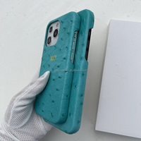YUBO CUIR Autruche En Cuir De Vache Téléphone étui pour iphone 13 Pro En Cuir Véritable Housse pour iphone 13 Pro Max