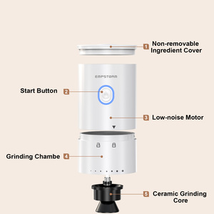 Cafetera Moderna con Molinillo Integrado 04E, Máquina de Espresso Eléctrica Semiautomática con Sistema de Agua Caliente y Espumador de Leche para el Hogar - Product Image 4