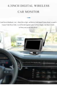 HD Night Vision <b>Reverse</b> <b>Car</b> Parking Aid Kit 4.3 Inch LCD Monitor With Wireless License Plate Back up <b>Camera</b> YB-MW-43 Wireless Li - Product Image 3