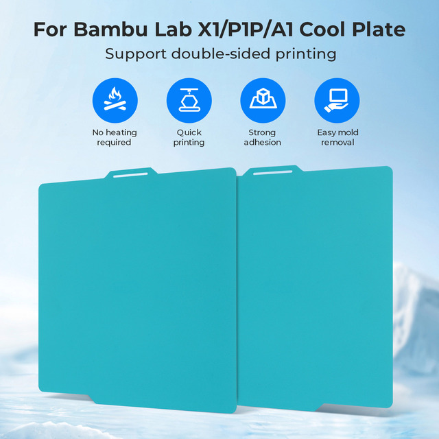 CoLiDo Low-Temp Cool Build Plate for Bambu Lab X1/X1C/X1E/P1P/P1S/A1 Cool Plate 257x257mm Textured Surface 3D Printer Bed