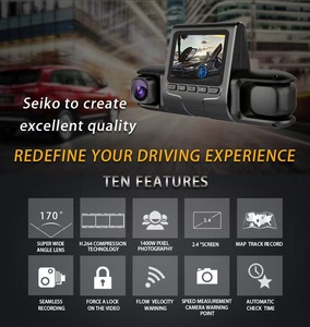 Enregistreur de conduite pour voiture à 3 objectifs, écran IPS 2 pouces, Wi-Fi intégré, prise en charge de la carte TF, enregistrement en boucle, détection de mouvement - Product Image 5