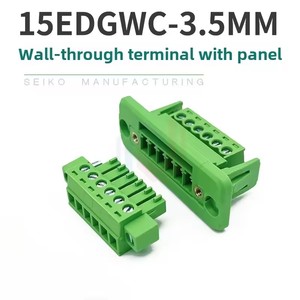 1 Juego de Paneles de Conexión de Pared 15EDGWC-3.5mm, Bloque de Terminales Enchufable sin Soldadura con Brida de Montaje, 2P3P4P5P6P7P8P9P10P12P-24P - Product Image 1