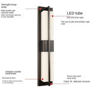 Luz LED de pared de paisaje moderno para exteriores, hogar, jardín, patio, diseño de cobre impermeable con fuente de alimentación Solar - Product Image 2