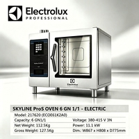 Four combiné électrique 6 GN 1/1 professionnel à écran tactile 11,1 kW 380-415 V, four commercial pour boulangerie et restaurant