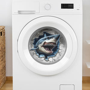 Dessin animé requin <span class=keywords><strong>toilette</strong></span> stickers muraux chambre salon décoration de la maison stickers muraux auto-adhésif PVC <span class=keywords><strong>papier</strong></span> <span class=keywords><strong>peint</strong></span> - Product Image 2