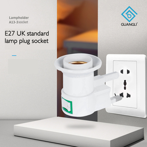 Adaptateur de douille de lampe E27 standard britannique A13-3 avec <span class=keywords><strong>prise</strong></span> électrique certifiée ROHS et interrupteur - Product Image 2