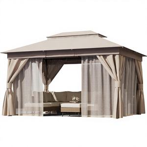 ศาลาพักผ่อนกลางแจ้ง LAUSAINT HOME ดีไซน์ทันสมัย โครงโลหะ ขนาด 10x13 ฟุต พร้อมสลักยึดแบบขยาย แข็งแรงทนทาน หลังคาสองชั้น พร้อมมุ้งกันยุง - Product Image 1