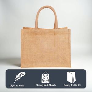 Personalized Private Label Pattern Printing Shopping Carry Natural Brown Jute Tote <b>Bag</b> for <b>Gifts</b> - Product Image 3