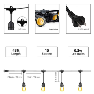 10 전구 태양 정원 조명 S14 전구 문자열 조명 2W 2200mAh 배터리 태양 ABS 전구 야외 정원에 대 한 문자열 조명 교수형 - Product Image 2