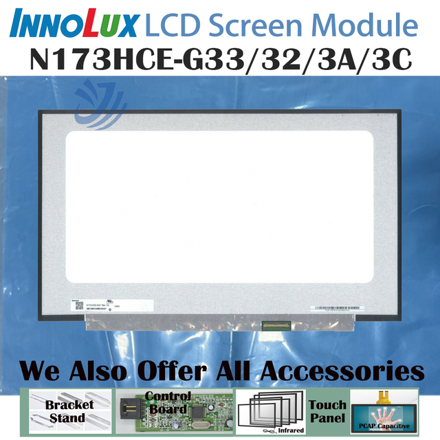 17.3' 144Hz, 1000:1, 300Cd/m² 40 Pins 1920*1080,16:9, 100%SRGB No Touch Laptop LCD Screen N173HCE-G33/32/3A/3C