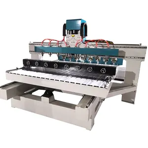 Jinan fabrika çok milli Cnc torna 2 4 6 8 çok kafaları 3d ahşap Cnc Router makine