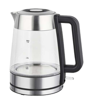 Bouilloire électrique en verre de 1,8 L 1200 W avec corps en verre borosilicate de qualité supérieure, lumière LED bleue et ouverture du couvercle à une touche, appareil électroménager