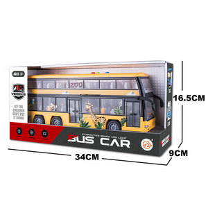 BEFLY <strong>Red</strong> Inertia Plastic Model Double Decker <strong>Bus</strong> <strong>Toy</strong> with Opening Doors EN71 Certified for Ages 5-13+ - Product Image 3