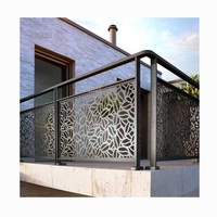 Paneles divisores de pared decorativos para balcones, divisores de barandilla de aluminio con corte láser de diseño moderno, con revestimiento de polvo