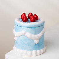 Yuanwang – Pot à bougie cylindrique en céramique fait main de luxe pour Noël, joli récipient à desserts, décoration d'intérieur, récipient unique personnalisé
