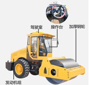 10 tấn đường lăn rung backfill Máy đầm lái xe loại thủy lực đường lăn rung con lăn - Product Image 4