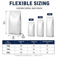 OEM op maat bedrukte honing-havermoutrepen Doypack zak met platte bodem, aluminiumfolie, ziplock sluiting, food grade, voor snacks en noten, 100g 200g
