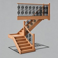 Escalier en bois moderne pour villa, duplex, intérieur de maison, garde-corps en verre, escalier droit, marches en bois, design d'escalier résidentiel