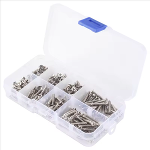 400 pièces M3 vis autotaraudeuses boîte à vis ensemble Phillips tête plate vis autotaraudeuses Kit - Product Image 1