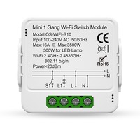 Module d'interrupteur intelligent WiFi Tuya 1 ou 2 voies, design en barre, alimenté électriquement, en PC, télécommande vocale, compatible Alexa Google Home