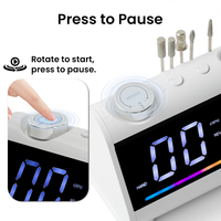 Ponceuse à ongles électrique professionnelle personnalisable avec pédale, moteur brossé 35000 tr/min, puissante, avec embouts de ponçage