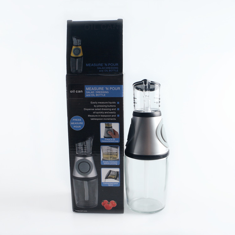Press And Measure Glass Oil Vinegar Dispenser Glass Oil Bottle 500Ml