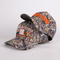 Gorra de Béisbol de 5 Paneles de Algodón de Camuflaje de Alta Calidad para Exteriores, Bordada con Logotipo