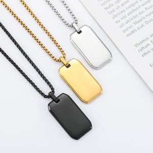 <span class=keywords><strong>Collier</strong></span> pendentif <span class=keywords><strong>militaire</strong></span> en acier inoxydable à la mode sans décoloration miroir chaîne de perles brillantes <span class=keywords><strong>collier</strong></span> à breloques militaires pour femmes - Product Image 2