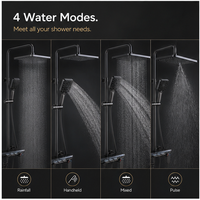 Nouveau design 2026 – Système de douche mural gris bronze – Vente directe usine – Ensemble de douche multifonction en aluminium spatial