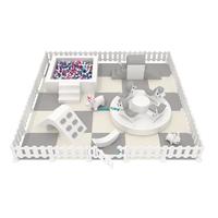 Ensemble d'équipements de jeux intérieurs commerciaux pour enfants, aire de jeux pour tout-petits avec piscine à balles, toboggan, structure d'escalade et clôture