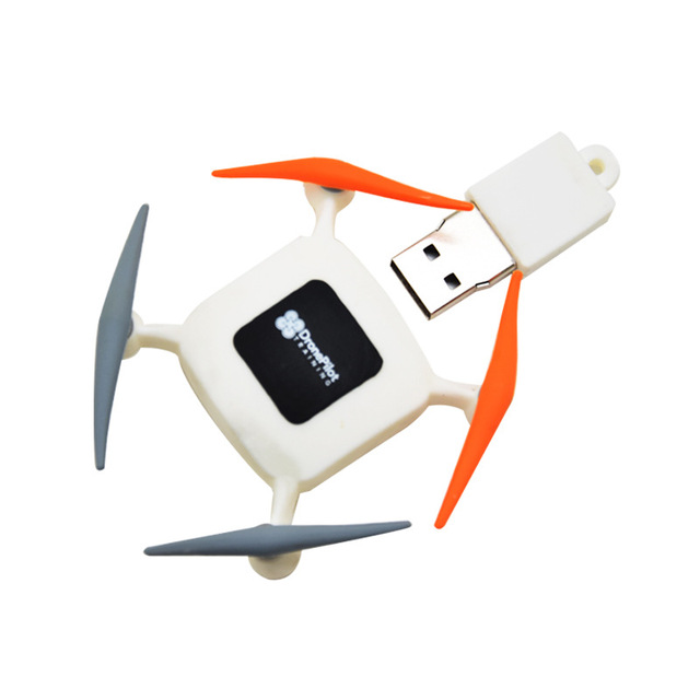 New USB 2.0 Custom 3D Cartoon Drone-Shape USB Flash Drive Corporate Souvenir 1GB-64GB Capacity 2-Year Warranty Class A/Branded