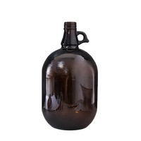 Bouteilles de vin en verre ambré demi-gallon/1 gallon Bouteilles en verre de fermentation californienne pour bière Growler Soda avec couvercle noir