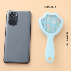 Kinder Geschenk Kristall Shiny Glitter Katzen pfote entwirren Haar bürste Leoparden waage Mini Haar bürste Transparente süße Katzen haar bürste - Product Image 3