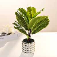 Fleurs artificielles en soie, plantes vertes simulées en pot, hauteur 30 cm, décoration pour la maison, le salon, la chambre, le bureau