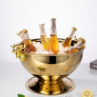 Seau à glace en acier inoxydable personnalisé pour bar à vin, design moderne et minimaliste, idéal pour les réunions de famille, bar, vin, bière