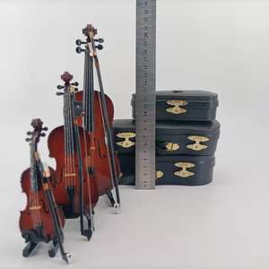 مصغرة الآلات الموسيقية مع حالة شكل مختلف الكمان أداة عزف موسيقى - Product Image 2