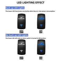 Interrupteur à bascule laser gravé Starlink SPST 5 broches marche/arrêt avec LED bleue 12V 20A 24V 10A pour voiture, bateau, marine, camping-car, camion