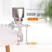 500 #   Moulin manuel en fonte pour herbes et céréales, petit broyeur domestique multifonctionnel, garantie 4 ans