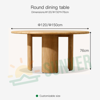 Ensemble de table et de chaises de salle à manger en teck moderne pour hôtel, villa, cour, utilisation en resort - Meubles d'extérieur durables