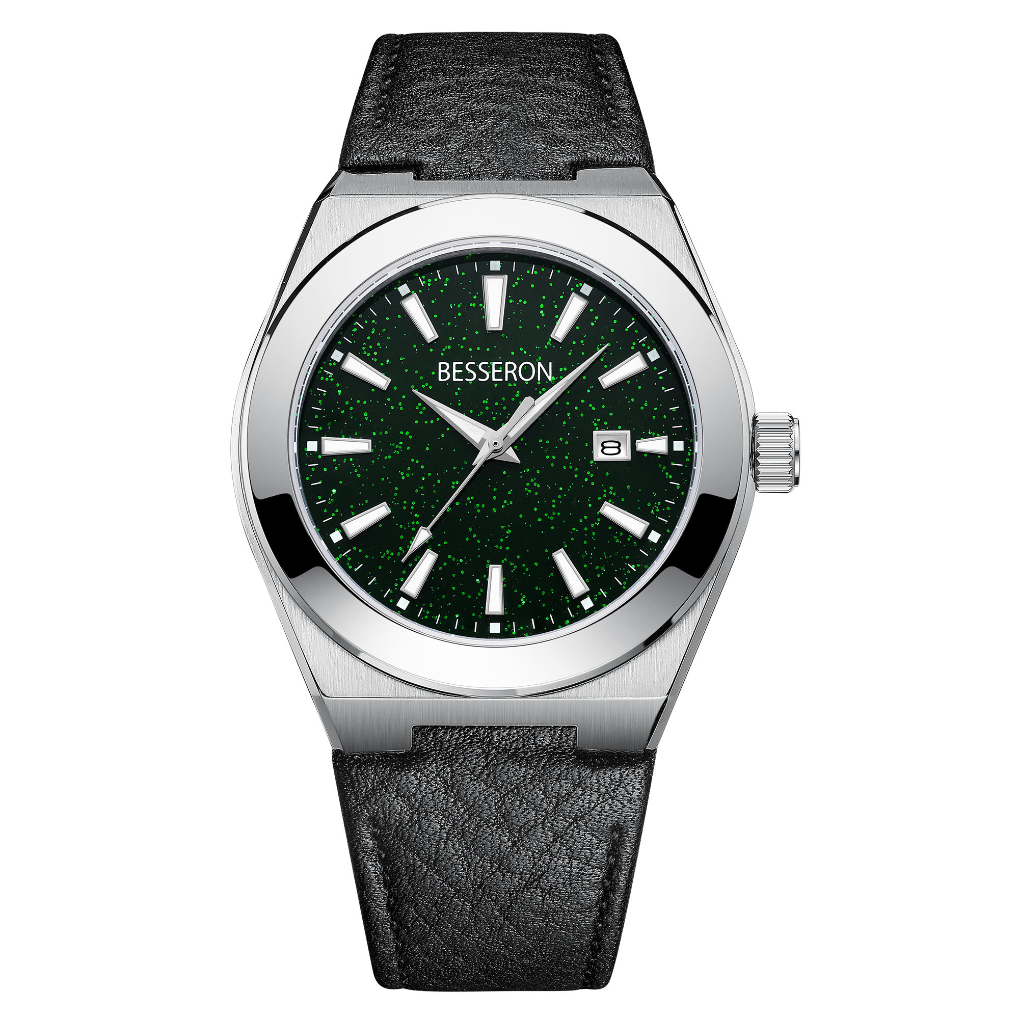 Black watch strap with watch