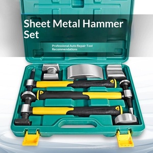 Ensemble de 6,7 marteaux en acier 45 et acier à haute teneur en carbone pour la réparation des bosses de carrosserie automobile, avec garantie de 6 mois - CiHOO - Product Image 1