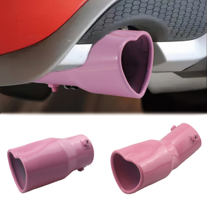 1pcs Automobile Stainless Steel Single Outlet Heart-shaped Pipe Universal Exhaust Pipe Tailpipe - Product Image 5