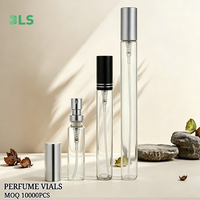 Atomiseur de parfum portable cylindrique transparent de haute qualité personnalisé de 10 ml, 20 ml, 30 ml, flacons d'échantillon de parfum en verre à col serti