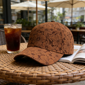 หมวกเบสบอล 6 แผงลายดอกไม้สีน้ำตาล หมวกแก๊ปวินเทจแบบปรับได้ หมวกกันแดดน้ำหนักเบา ระบายอากาศได้ดี สำหรับสวมใส่ในชีวิตประจำวัน - Product Image 5