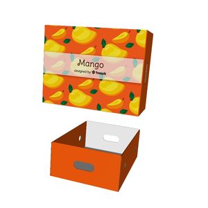 Boîte en carton ondulé rigide recyclable personnalisée en couleur avec couvercle et base, gaufrage pour l'emballage des fruits et légumes, utilisation agricole - Product Image 3